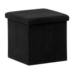 Taburet s úložným prostorem, černá manšestrová látka