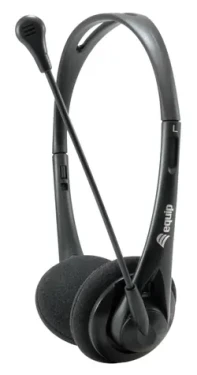 Equip Stereo headset s mikrofonem černá / Sluchátka / Drátová / 2x Jack 3,5mm / 32 Ohm (245302)