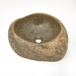 Umyvadlo na desku SAT Purity kámen bez otvoru pro baterii, bez přepadu SATSTONE SATSTONE