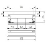 MEREO - Aira, koupelnová skříňka s umyvadlem z litého mramoru 61 cm, dub Halifax CN740M