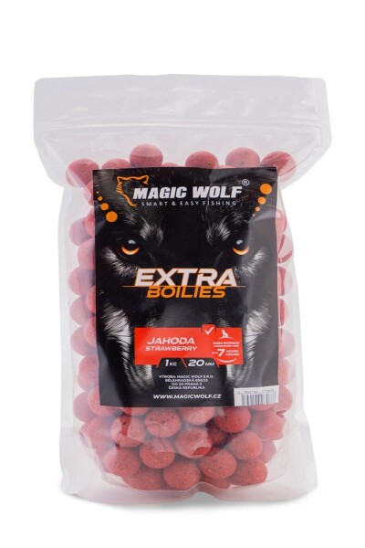 Magic Wolf Boilies Extra 1kg - Jahoda 24mm,Magic Wolf Boilies Extra 1kg - Jahoda 24mm
