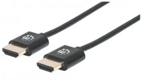 Manhattan ultratenký HDMI kabel s ethernetem / HDMI-HDMI / 2m / stíněný / černá (394376)