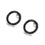 Ocelové náušnice se zirkony Vanesa Silver - chirurgická ocel, Stříbrná