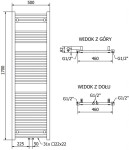 MEXEN/S - Pluton radiátor + topná tyč 1700 x 500 mm, 900 W, bílá W106-1700-500-2900-20