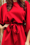 SOFIA Červené dámské motýlkové šaty 287-3