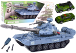 Mamido DIY vojenské vozidlo tank k rozmontování modrý se zvuky sada autíčka