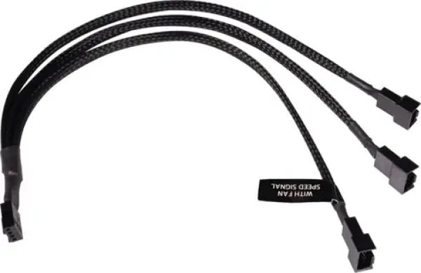 Alphacool Y-Splitter 4-Pin na 3x 4-Pin PWM 30cm černá / Kabel / PWM rozbočovač / 30 cm (18680)