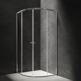 OMNIRES - BRONX sprchový kout s posuvnými dveřmi čtvrtkruh, 90 x 90 cm chrom / transparent /CRTR/ S203090CRTR