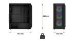 EVOLVEO Xenon, skříň ATX, 4x ARGB ventilátor 120mm, přední panel airflow mesh, černá