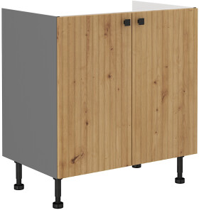 Spodní skříňka pod dřez Ava 80 ZL 2F BB Barva korpusu: Antracit, Barva dvířek: Dub Artisan