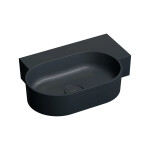 OMNIRES - OVO M+ umyvadlo na desku/závěsné - pravé, 55 x 38 cm, black lava mat; OVO555UWPBLV