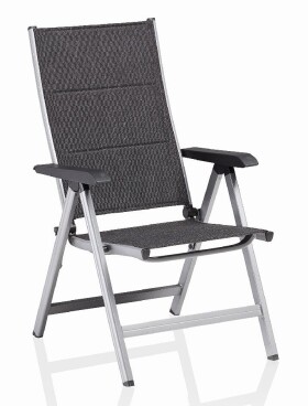 KETTLER BASIC PLUS PADDED polohovací, hliníkové křeslo - stříbrná / antracit