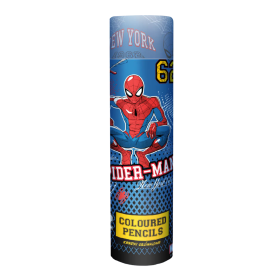 Colorino pastelky kulaté, Spider-Man, kovová tuba, 12 barev