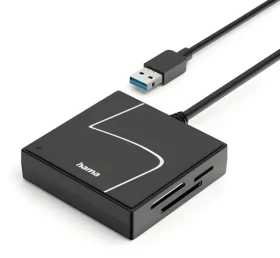Hama černá / Čtečka paměťových karet / USB 3.2 Gen 1 / SD, CF, MS / USB-A + USB-C adaptér