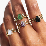 Royal Fashion prsten 18k zlato Vermeil SKA-R002-ROSEGOLD-GREENAPATITE Velikost: 6 (EU: 51-53)