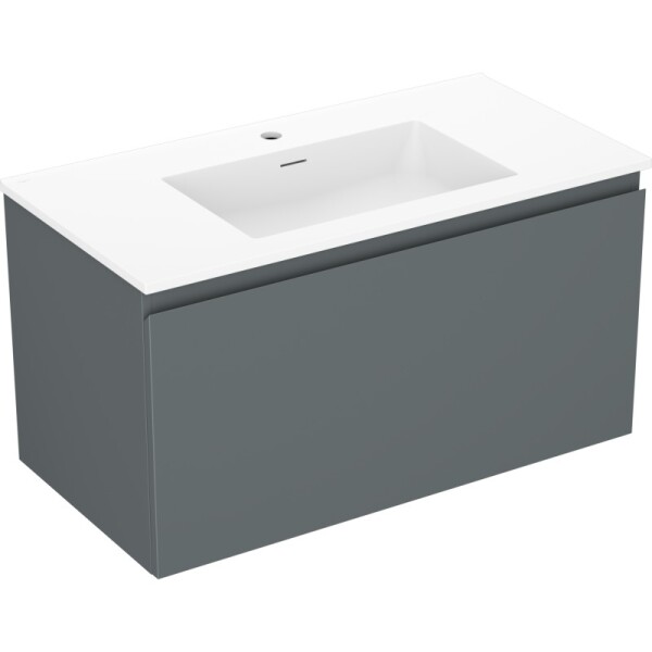MEXEN/S - Orio koupelnová skříňka 90 cm s umyvadlem Otis, 1 šuplík, grafit mat/bílá mat 91A10-09047-1-BF66-W18M01