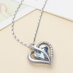 Náhrdelník Swarovski Elements True Love modrý - srdíčko, Světle modrá 42 cm + 5 cm (prodloužení)