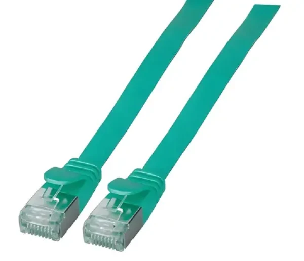 EFB U/FTP Cat6A 3 m zelená / Plochý patch kabel / RJ-45 / PVC / 10Gbit/s (K5545GN.3)