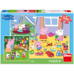 Puzzle Peppa Pig na prázdninách 3x55 dílků - Dino