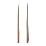 Ester & erik Svíčka Taper Lacquer 32 cm – 18 Nougat Note – set 2 ks, béžová barva, vosk