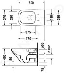 DURAVIT - DuraStyle Závěsné WC, Rimless, bílá 2542090000