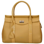 Trendy dámská koženková kabelka do ruky Camila, žlutá