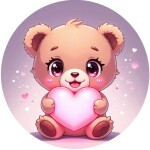 Obrázek Jedlý papír na dort Medvídek se srdcem