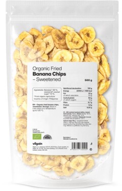 Vilgain Sušené bananové chipsy BIO – slazené kokosovým cukrem 500 g