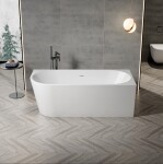 Erga Zara, rohová volně stojící vana 140x72 cm + odtoková zátka, pravá, bílá lesklá, ERG-ZARA-140072R-WH-WH