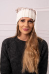 Milano fleecová čepice K203 dark beige melange+ecru UNI