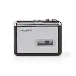 Nedis ACGRU100GY stříbrná / Přenosný kazetový přehrávač / 1x 3,5 mm / 1x mini-USB / Napájení z baterie (ACGRU100GY)