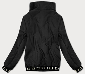 Krátká černá dámská bunda se stojáčkem (B8016-1) černá XL (42)