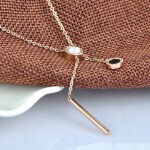 Ocelový náhrdelník se zirkony Stephanie Rose Gold - chirurgická ocel, Zlatá 40 cm + 5 cm (prodloužení)