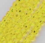Broušené korálky - průsvitné - žluté - 4 mm - 10 ks