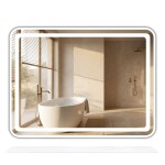 REA - LED zrcadlo na zeď s policí 80x60 cm L-8060 HOM-08530