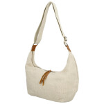 Trendy textilní dámská kabelka na rameno Ester, béžová