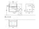 VILLEROY & BOCH - Collaro Umyvadlová skříňka, 554x546x444 mm, 2 zásuvky, Glossy White C00800DH