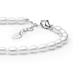 Perlový náramek Tália - stříbro 925/1000, 4.5-5.5 mm říční perla, 18 cm + 3 cm (prodloužení) Bílá