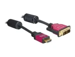 DeLock 84343 černá / Kabel / HDMI - DVI-D (18+1) / 3 m / pozlacené kontakty (84343)