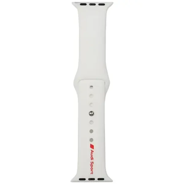 Audi Sport Red Logo Silicone řemínek bílá / Řemínek / silikonový / pro Apple Watch 40/41/42mm (AUS-SR-AW40-42-R8/D2-WE)