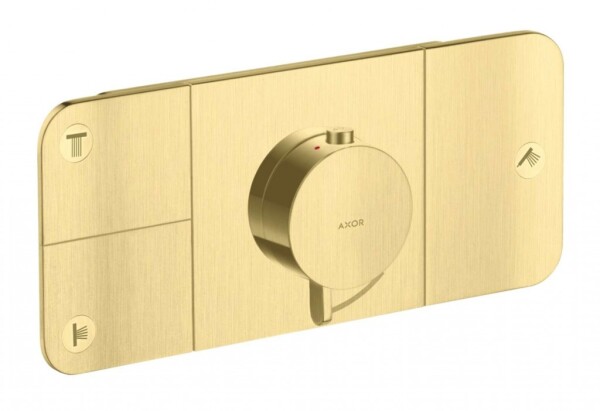 AXOR - One Termostatická baterie pod omítku, pro 3 spotřebiče, kartáčovaná mosaz 45713950
