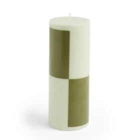 HAY Svíčka Column Candle M Light Green and Army Green 100 h, zelená barva, vosk