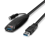 Lindy 43156 černá / USB prodlužovací kabel / 10 m / USB-A / USB 3.2 Gen 1 / 5 Gbit/s (43156)