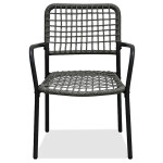 Balkónový set 1+2, stůl 60x60, židle umělý ratan barva antracit, kov antracit