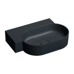 OMNIRES - OVO M+ umyvadlo na desku/závěsné - levé, 55 x 38 cm, black lava mat; OVO555UWLBLV