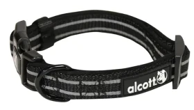 Alcott Adventure černá - velikost S / reflexní obojek pro psy (AC-01205)