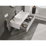 MEXEN/S - Rivel koupelnová skříňka pod umyvadlo 100 cm s deskou, 1 šuplík, reliéf , bílá mat 91A20-10023-1-BFC01
