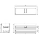 MEXEN - Box-A skříňka pro umyvadlo 120, 2 szuflady, šedý mat 91AX0-1200-470-2-62