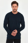 Lafaba Men's Navy Blue Crew Neck Basic Knitwear Sweater