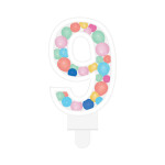 Svíčka dortová barevné lentilky číslo 9 - Albi